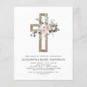 Budget Baptism Greenery Dusty Pink Rose Flyer (Voorkant)