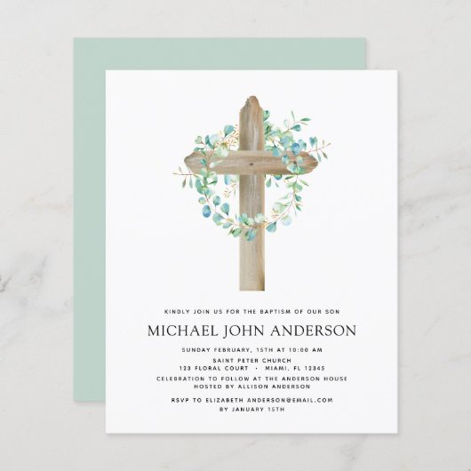 Budget Baptism Greenery Sage Eucalyptus (Voorkant / Achterkant)