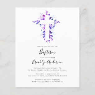 BUDGET Baptism Uitnodiging   Eucalyptus Cross