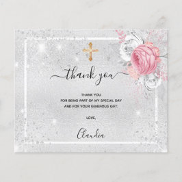 Budget Baptism zilverroze fotomeisje bedankt