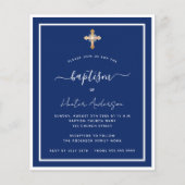 Budget baptisme blauw witte volwassen uitnodiging (Voorkant)