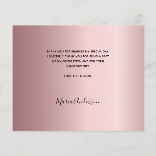 Budget baptisme blush roze foto bedankt! (Achterkant)