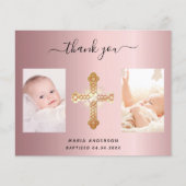 Budget baptisme blush roze foto bedankt! (Voorkant)