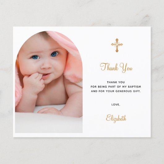 Budget baptisme boogfoto bedankt (Voorkant)