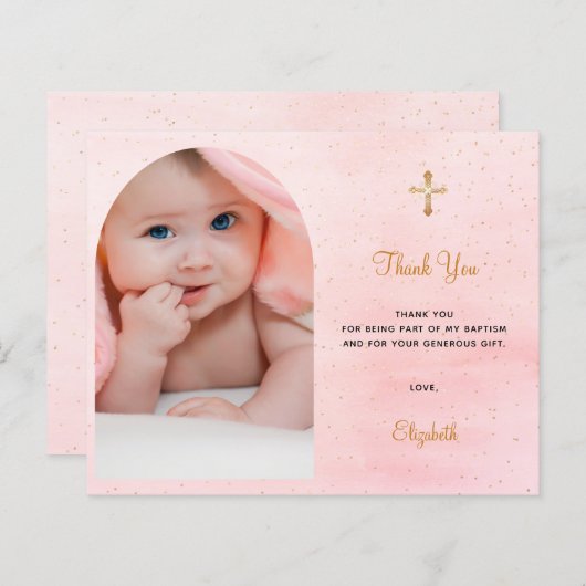 Budget baptisme boogfoto's zwart goud dank u (Voorkant / Achterkant)