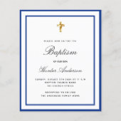 Budget Baptisme boy royal blue white minimalist (Voorkant)