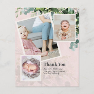 BUDGET Baptisme Christening DANK U Fotokaarten Flyer