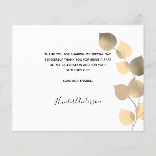 Budget baptisme eucalyptus foto bedankt! (Achterkant)