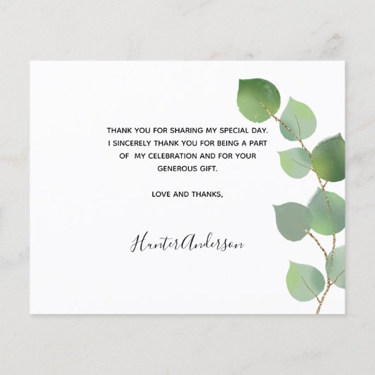 Budget baptisme eucalyptus foto bedankt! (Achterkant)