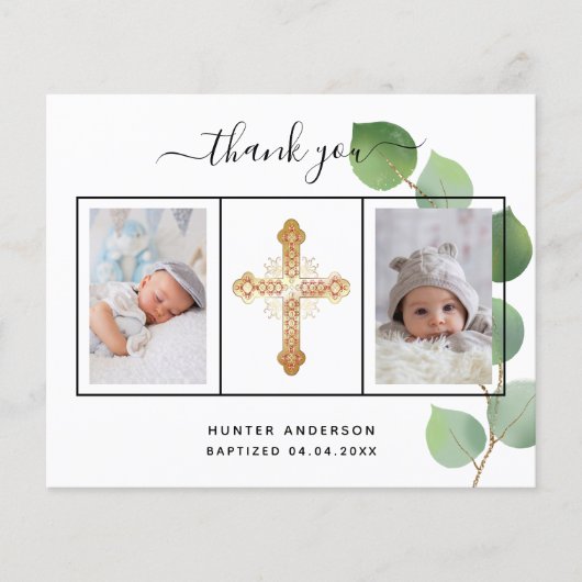 Budget baptisme eucalyptus foto bedankt! (Voorkant)