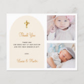 Budget baptisme foto tweeling elegant bedankt (Voorkant)