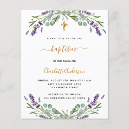 Budget baptisme lavender eucalyptus