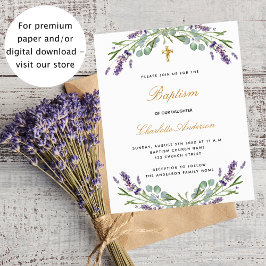 Budget baptisme lavender eucalyptus flyer