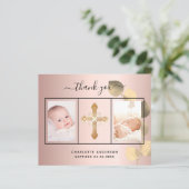 Budget baptisme roos eucalyptus foto bedankt (Staand voorkant)