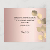 Budget baptisme roos eucalyptus foto bedankt (Achterkant)