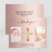 Budget baptisme roos goudfoto bedankt! (Voorkant / Achterkant)