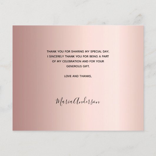 Budget baptisme roos goudfoto bedankt! (Achterkant)