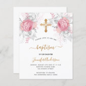 Budget Baptisme roze florals meisje elegant (Voorkant / Achterkant)