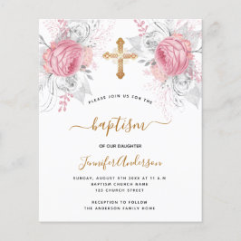 Budget Baptisme roze florals meisje elegant