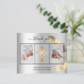Budget baptisme Silver Eucalyptus foto bedankt (Staand voorkant)
