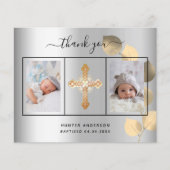 Budget baptisme Silver Eucalyptus foto bedankt (Voorkant)