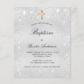 Budget baptisme Silver Glitter-uitnodiging voor vo (Voorkant)