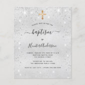 Budget baptisme Silver Glitter-uitnodiging voor vo (Voorkant)