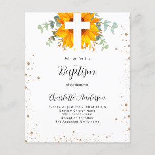 Budget Baptisme sunflower eucalyptus