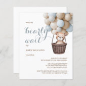 Budget Barly Wait Teddy Balloons Boy Baby shower (Voorkant / Achterkant)