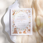 Budget Barly Wait Woodland Animals Baby shower<br><div class="desc">Vier de komende komst van uw kleintje met onze charmante Barly Wait Woodland Forest Animals Baby shower budget Invitation. Dit ontwerp is voorzien van een handbeschilderde waterverf met een schattig collectie van boswezens en elementen, waaronder een konijnenkonijn, een uil, een wasbeer, een beer, een eekhoorn, een vos, een hert, een...</div>