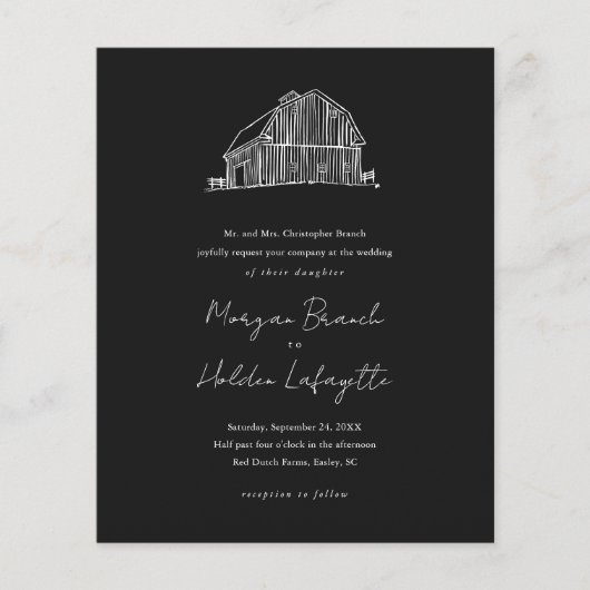 Budget Barn Sketch Rustic Wedding (Voorkant)