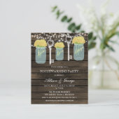 Budget Barn Wood Mason Jar Housewarming Invitation (Staand voorkant)
