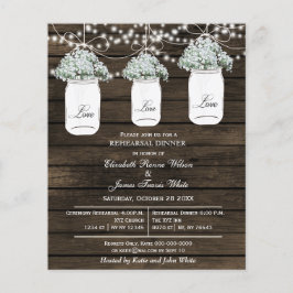 Budget Barn Wood Mason Jar Rehearsal Dinner Invite