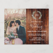 Budget barn wood monogram photo Wedding invitation Flyer (Voorkant)