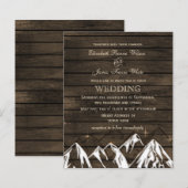 Budget Barn wood Mountains Wedding Invitation (Voorkant / Achterkant)