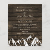 Budget Barn wood Mountains Wedding Invitation (Voorkant)