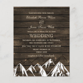 Budget Barn wood Mountains Wedding Invitation