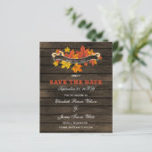 Budget Barn wood Rustic Fall Wedding Save the Date (Staand voorkant)