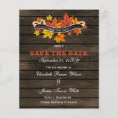 Budget Barn wood Rustic Fall Wedding Save the Date (Voorkant)