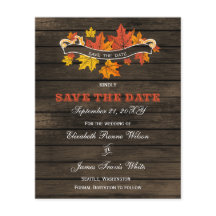 Budget Barn wood Rustic Fall Wedding Save the Date