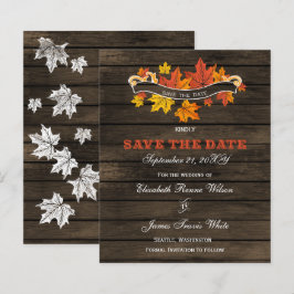 Budget Barn wood Rustic Fall Wedding Save the Date