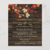 Budget Barn Wood Rustic Fall Weduwen Uitnodigingen (Voorkant)