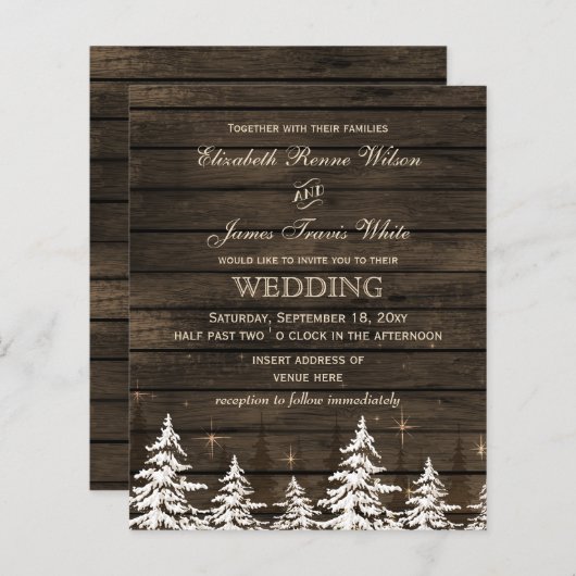 Budget Barn Wood Rustic Pine Wedding (Voorkant / Achterkant)