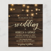 Budget Barn Wood String-lampjes Weduwen-uitnodigin (Voorkant)