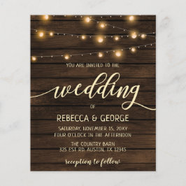 Budget Barn Wood String-lampjes Weduwen-uitnodigin