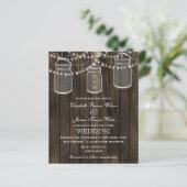 Budget Barnwood Mason Jars Wedding Invitations (Staand voorkant)