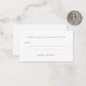Budget Basic Minimalist Zwart Wit RSVP Notitiekaartje (Voorkant / Achterkant in situ)