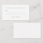 Budget Basic Minimalist Zwart Wit RSVP Notitiekaartje (Voorkant / Achterkant)