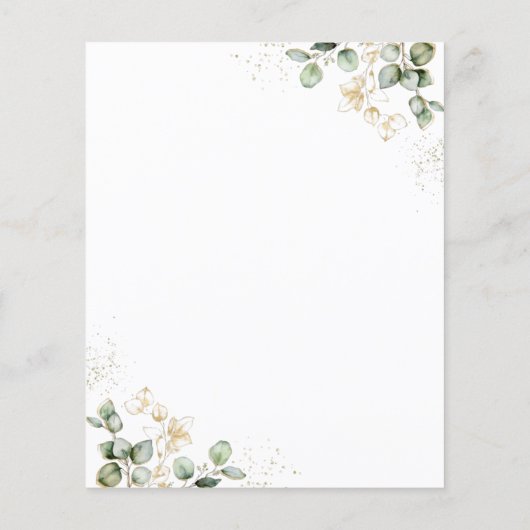 Budget Bat Mitswa Uitnodiging | Eucalyptus Gilded (Achterkant)