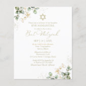 Budget Bat Mitswa Uitnodiging | Eucalyptus Gilded (Voorkant)